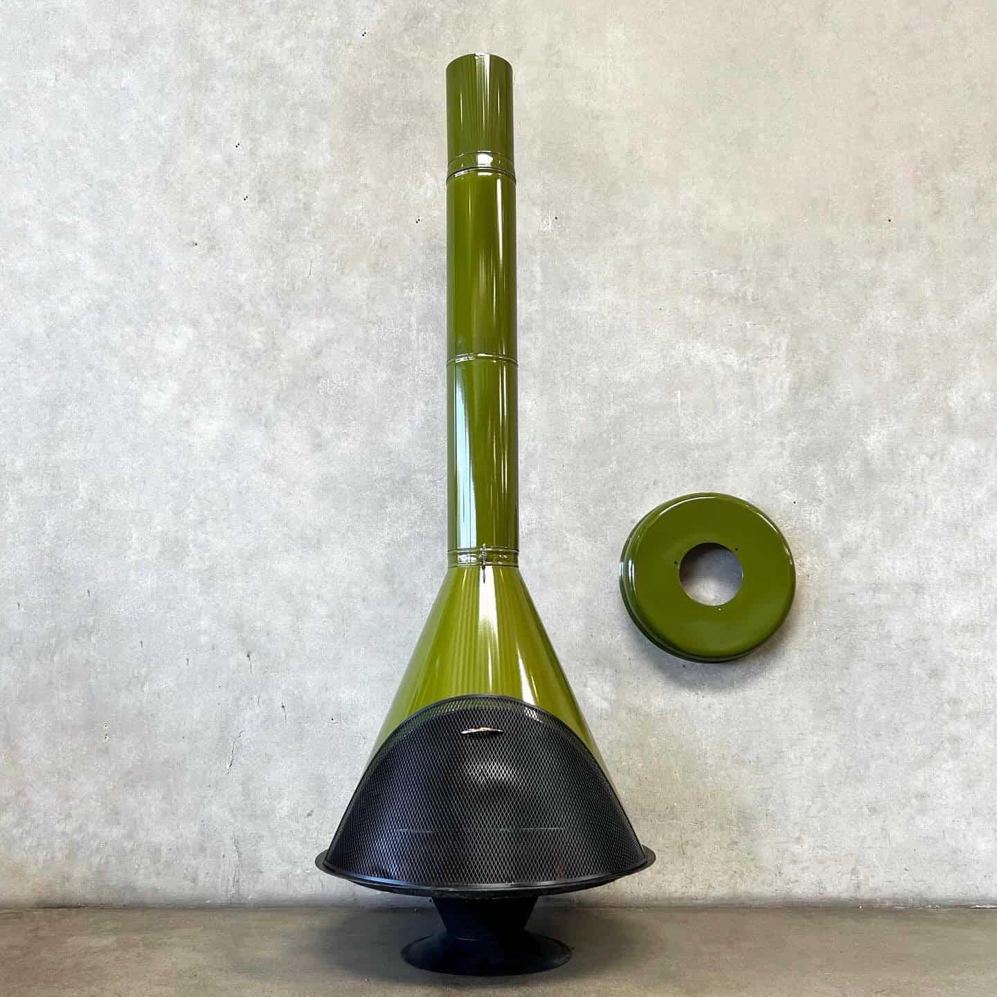 Mid Century Modern Green Porcelain Enamel Finish 