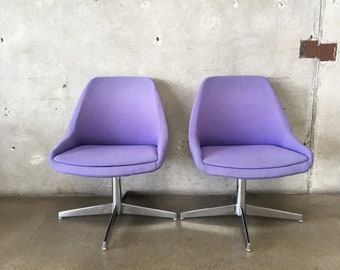 Pair of Early 1960's Steelcase Swivel Bucket Chairs (NL2SF9) ***See Listing Details For Info On Shipping***