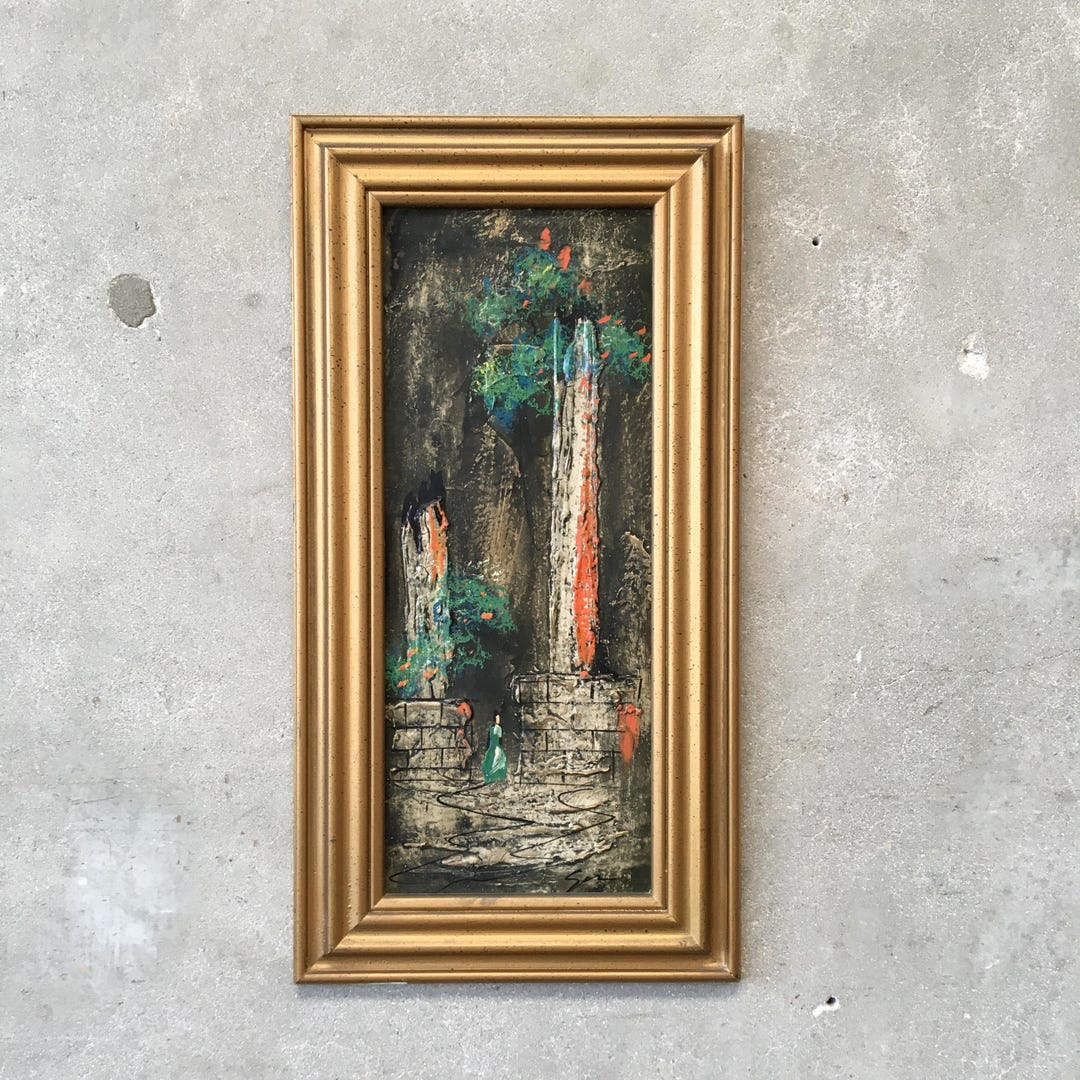 Vintage Signed Framed Dark Forest Art (1CHJZR) ***ASK for