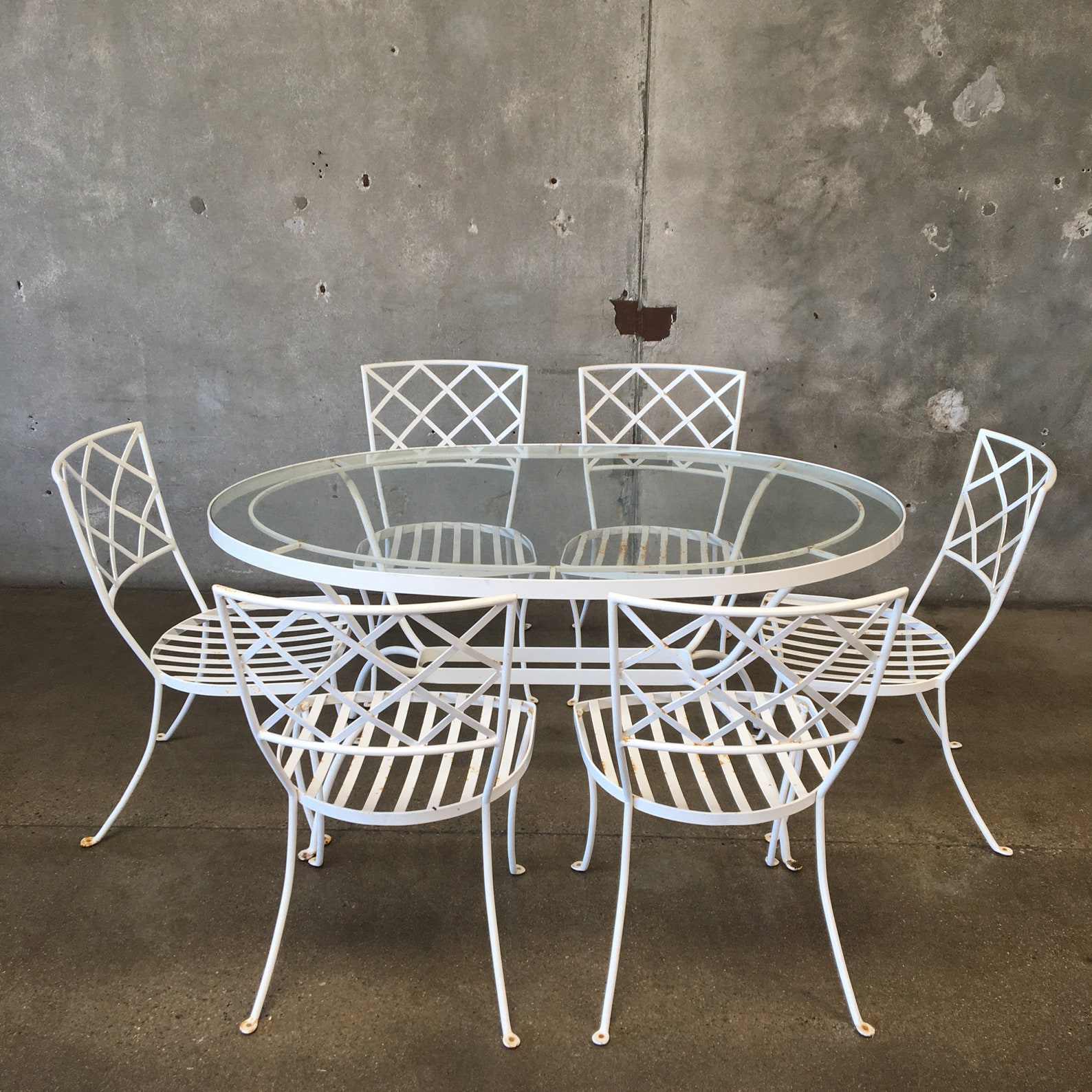 Vintage White Iron Patio Set X22R5D Please Email Us For a Etsy