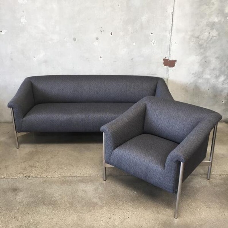 Modern Charcoal Gray Sofa Chair Set Image 0