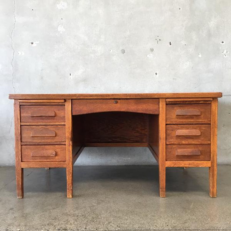Sale Vintage Wood Desk Etsy