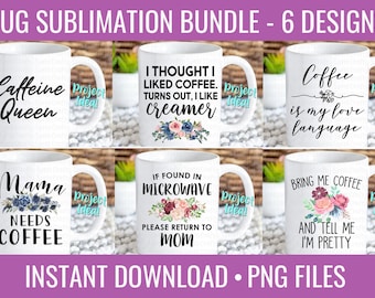 Sublimation Mug PNG Bundle - Mug Designs For Sublimation - Mug Designs PNG - Coffee Mug PNG - Png Mug Design - Sublimation Designs - Png Mug