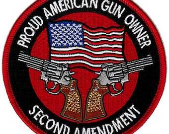 PROUD AMERICAN GUN OWNER EMBROIDERED new 1911 PATCH 2nd Amendment IRON-ON EMBLEM