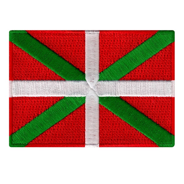 IKURRIÑA DRAPEAU BASQUE Patch fer à repasser brodé applique Qualité supérieure