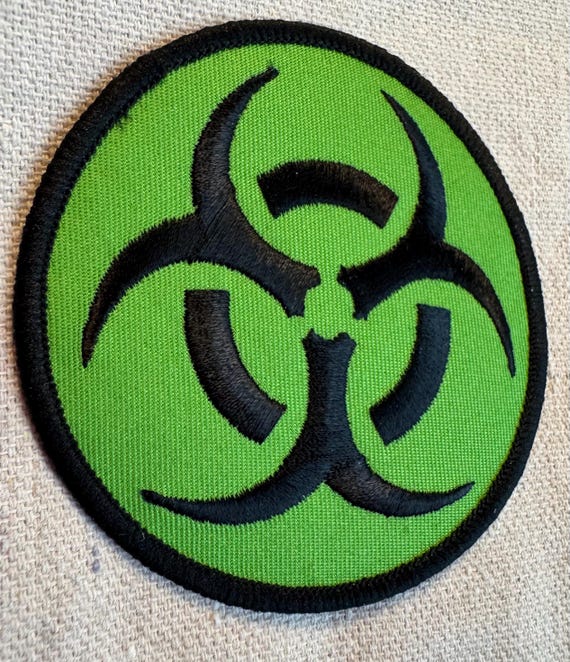 BIOHAZARD SYMBOL PATCH Iron-on Embroidered Zombie Symbol Nuclear