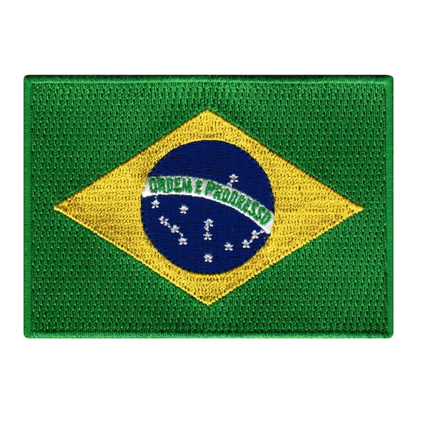 BRAZIL FLAG PATCH iron-on embroidered applique Top Quality Brasil World Cup