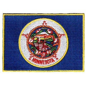MINNESOTA STATE Flag PATCH iron-on embroidered applique Top Quality