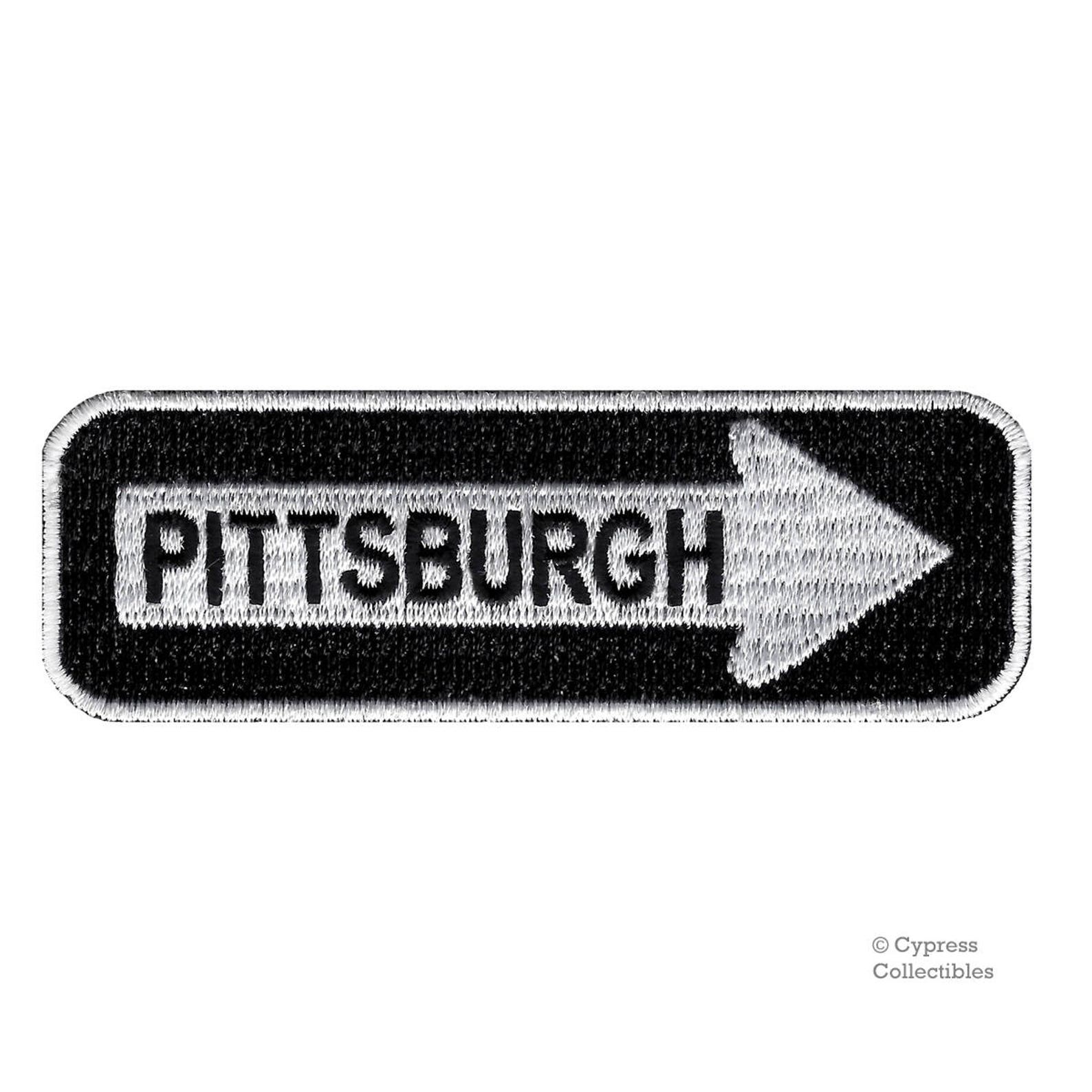 PITTSBURGH ROAD SIGN Patch Embroidered Ironon Applique One Etsy