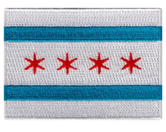 Toppa Termoadesiva Con Stemma Di Chicago - 9x6 Cm, Colori Brillanti, Bordo Orlato