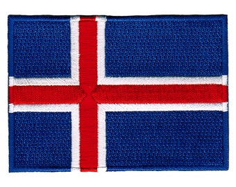 ICELAND FLAG PATCH iron-on embroidered applique Top Quality