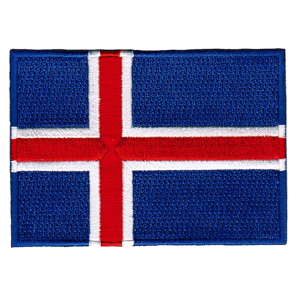 ICELAND FLAG PATCH iron-on embroidered applique Top Quality