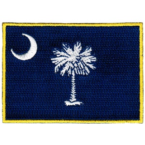 SOUTH CAROLINA State Flag PATCH iron-on embroidered applique Top Quality