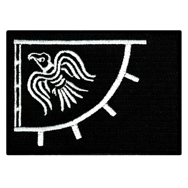 VIKING RAVEN BANNER Black Flag Patch iron-on embroidered applique Norway Heritage Odin Thor Leif Erikson