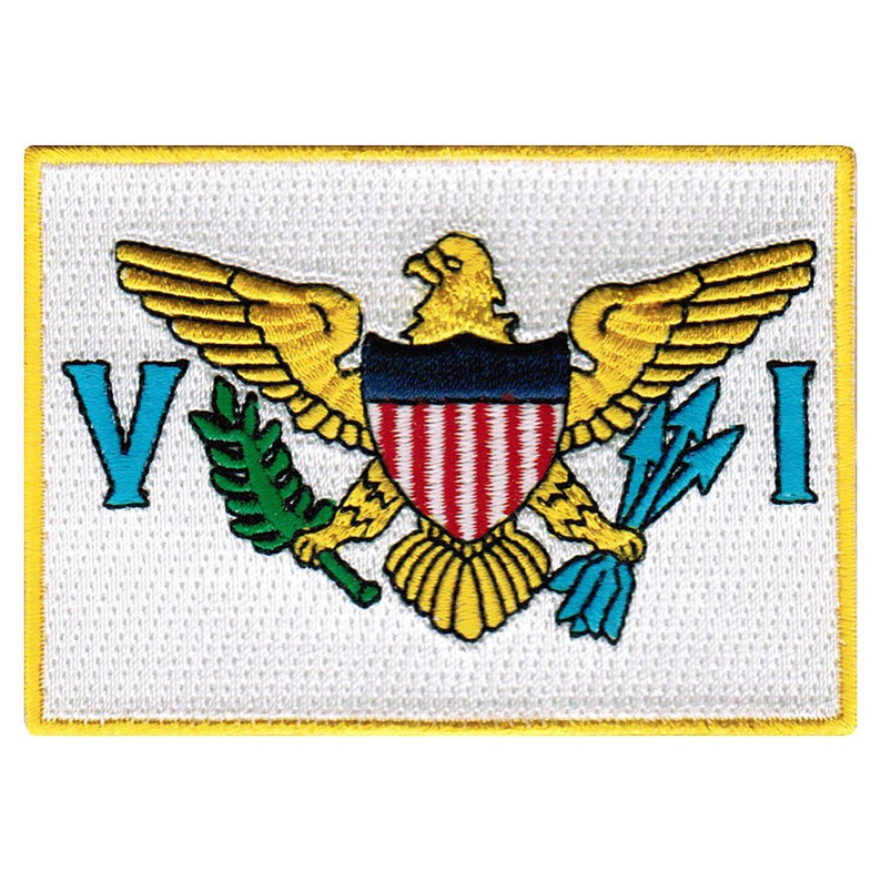 US VIRGIN ISLANDS Flag Patch iron-on embroidered applique Top Quality image 1