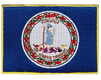 Virginia State Flag Patch: Embroidered Iron-On Applique (3.5x2.5-Inches)