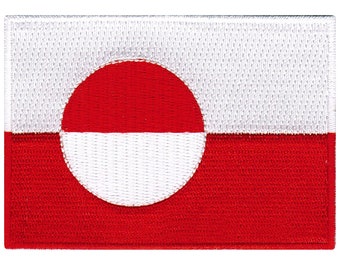 GREENLAND FLAG PATCH iron-on embroidered applique Top Quality National Emblem