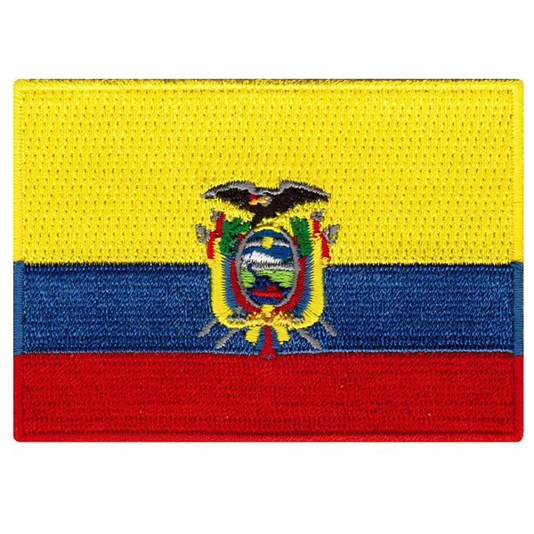 ECUADOR FLAGGE AUFNÄHER Aufbügler Bestickte Applikation Top Qualität