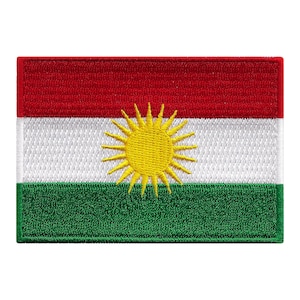 KURDISTAN FLAGGE AUFBÜGLER gestickte Applikation Top Qualität