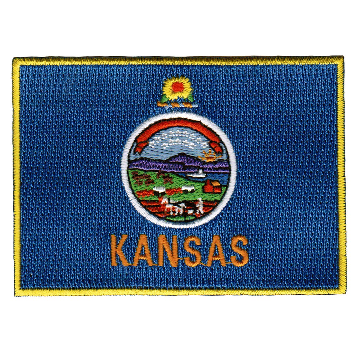 KANSAS STATE Flag PATCH Ironon Embroidered Applique Top Etsy
