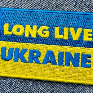Es lebe die Ukraine Flagge: Gestickte Aufnäher (3,5x2,5 Zoll)