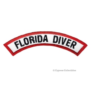 FLORIDA DIVER Certification Chevron PATCH Scuba Diving Experience iron-on embroidered applique Emblem