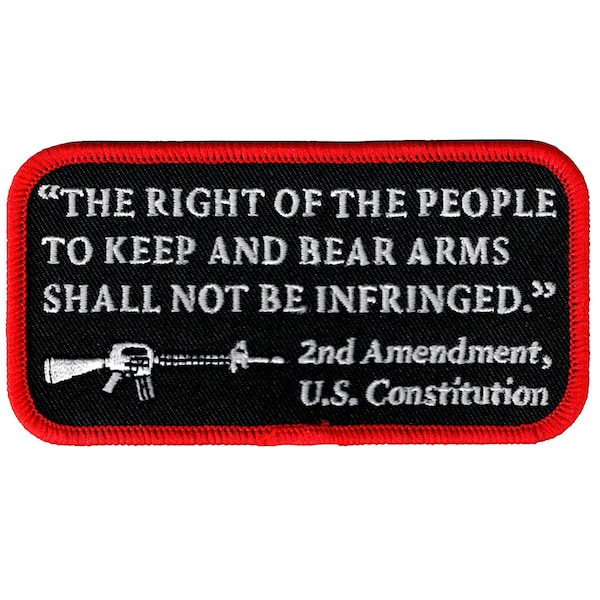 US CONSTITUTION PATCH Black iron-on embroidered applique 2nd Second Amendment Gun Rights Semi-Automatic