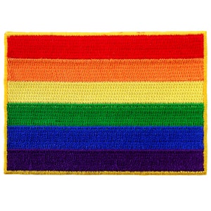 LGBTQ RAINBOW Flag Patch iron-on embroidered applique Gay Lesbian LGBT Rights Logo