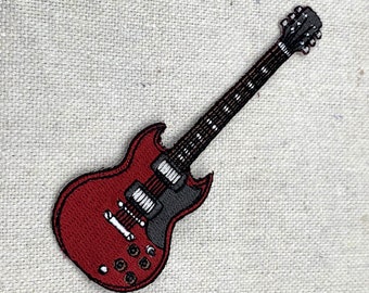 ELECTRIC GUITAR PATCH embroidered iron-on Rock and Roll Musical Instrument applique #3