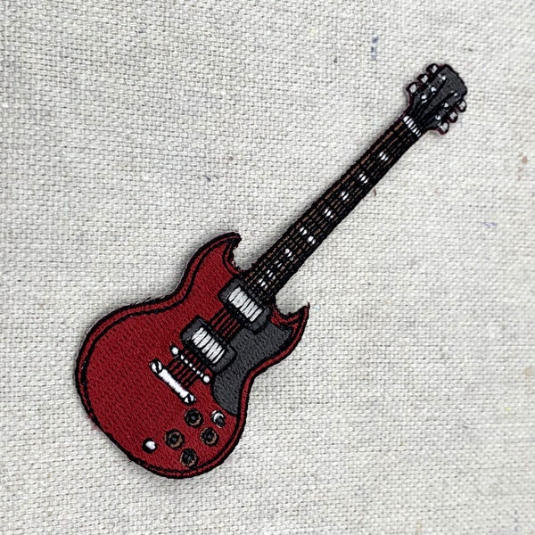 ELECTRIC GUITAR PATCH embroidered iron-on Rock and Roll Musical Instrument applique #3