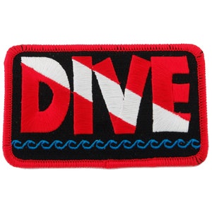 DIVE LOGO Scuba Diving PATCH Embroidered Iron-on Applique Emblem Diver ...