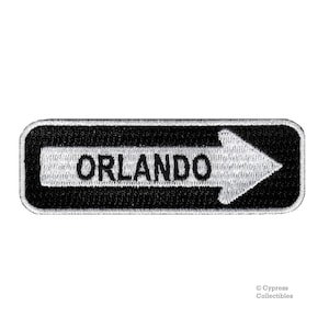 Orlando Road Sign Patch: Embroidered One Way Highway Emblem