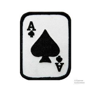Ace of Spades Aufnäher gestickte Poker Spielkarte Applikation