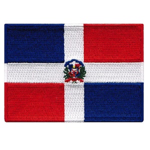 DOMINICAN REPUBLIC FLAG Patch iron-on embroidered applique Top Quality