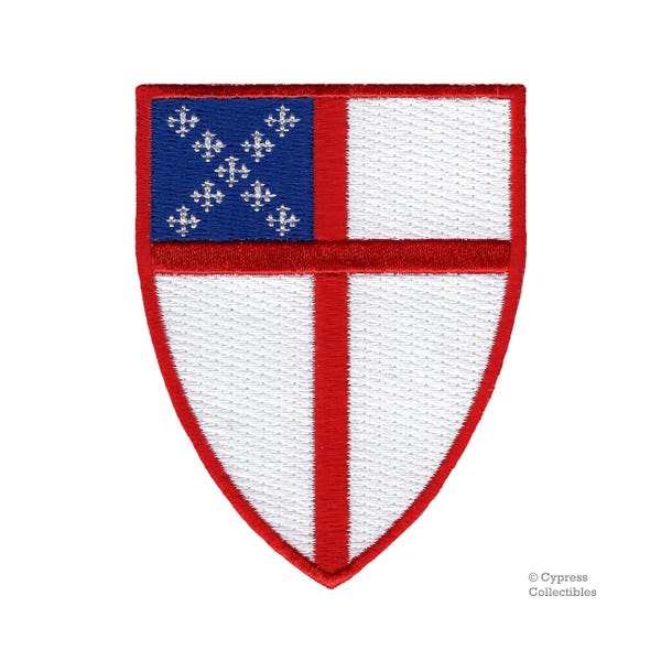 EPISCOPAL SHIELD PATCH Iron-On Embroidered Episcopalian Church applique