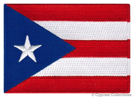 Puerto Rico bandera termoadhesivos bordados apliq 5,2x7,3cm Parches rojo