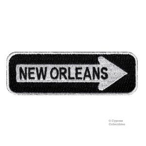 New Orleans Road Sign Patch: Embroidered One Way Highway Emblem