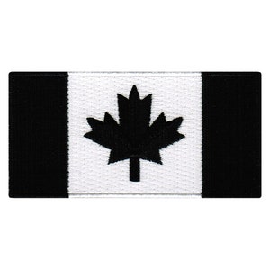 BLACK CANADA FLAG Patch Canadian iron-on embroidered applique Top Quality