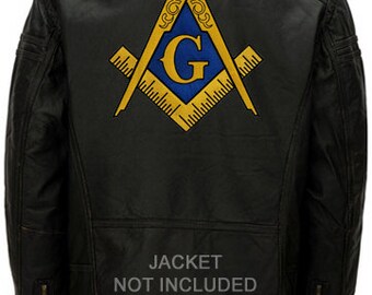 MASONIC LOGO IRON ON PATCH 4 Embroidered Freemason Square Mason Black