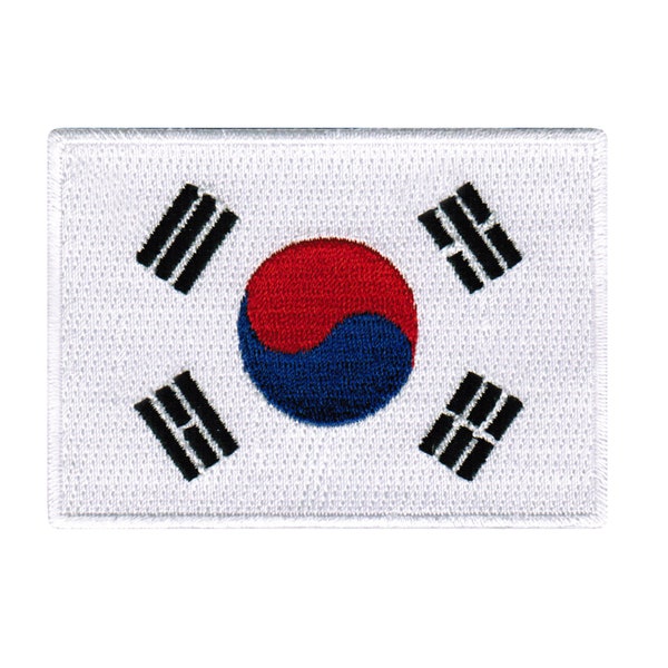 SÜDKOREA FLAGGE Aufnäher Bügelbild Bestickte Applikation Top Qualität