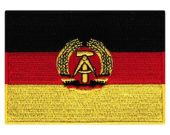 Parche termoadhesivo con bandera de Alemania Oriental, bordado, de primera calidad