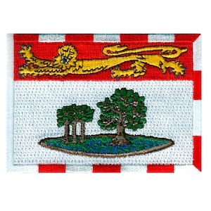 Prince Edward Island Flag Patch: Embroidered Iron-On Applique (3.5x2.5-Inches)