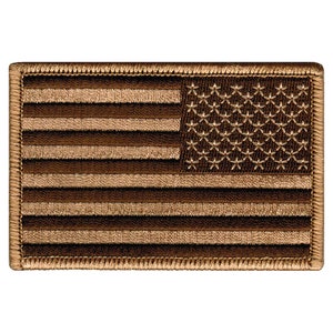 AMERICAN FLAG PATCH Reverse Camo Tan embroidered iron-on applique