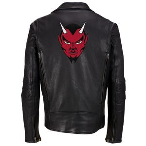 Large RED DEVIL PATCH iron-on embroidered applique 666 skull evil devil symbol biker Satan new