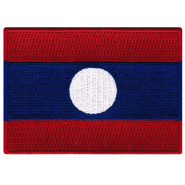 LAOS FLAG PATCH iron-on embroidered applique Top Quality