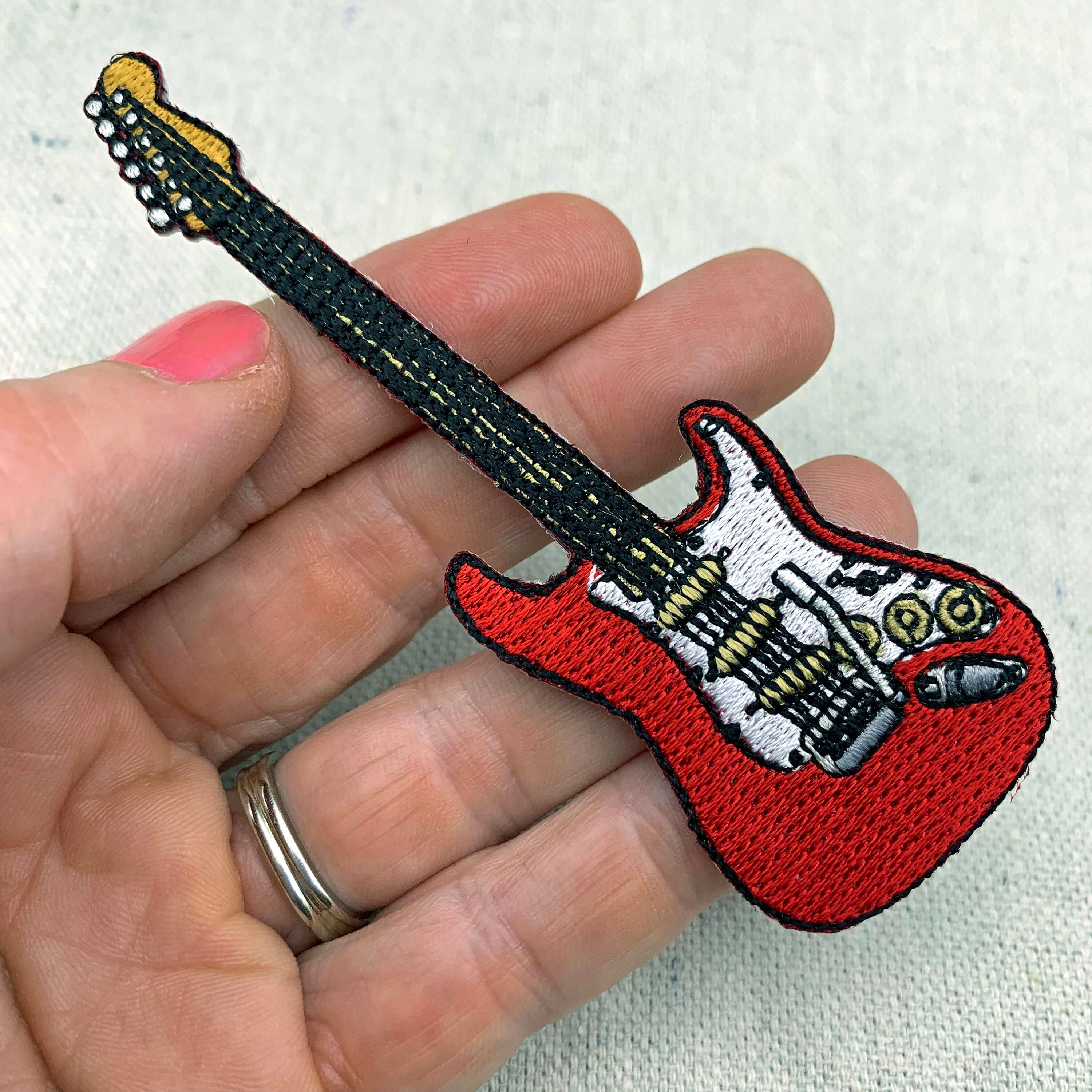 Toppa Ricamata Chitarra Elettrica - Applicazione Da Stirare, Tema