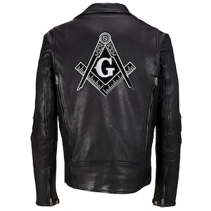 Grote zwarte MASON SYMBOOL PATCH opstrijkbare geborduurde appliqué vrijmetselaarsvierkant en kompasembleem