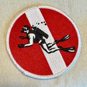 SNORKELING Scuba Diving PATCH embroidered iron-on applique Skin Diver Down Flag Emblem