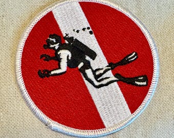 SNORKELING Scuba Diving PATCH embroidered iron-on applique Skin Diver Down Flag Emblem