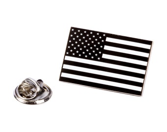 Black USA Flag LAPEL PIN hard enamel American Military Symbol Emblem Tie Tack Pinback